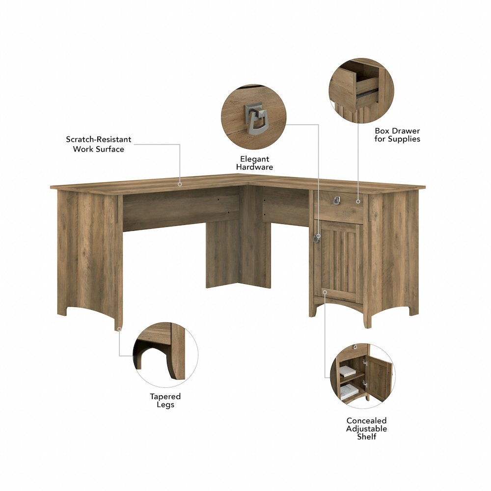 Salinas 60W L Shaped Desk with Storage. Picture 6