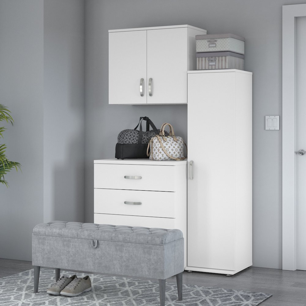 Universal 3 Piece Modular Closet Storage Set with Floor and Wall Cabinets. Picture 2