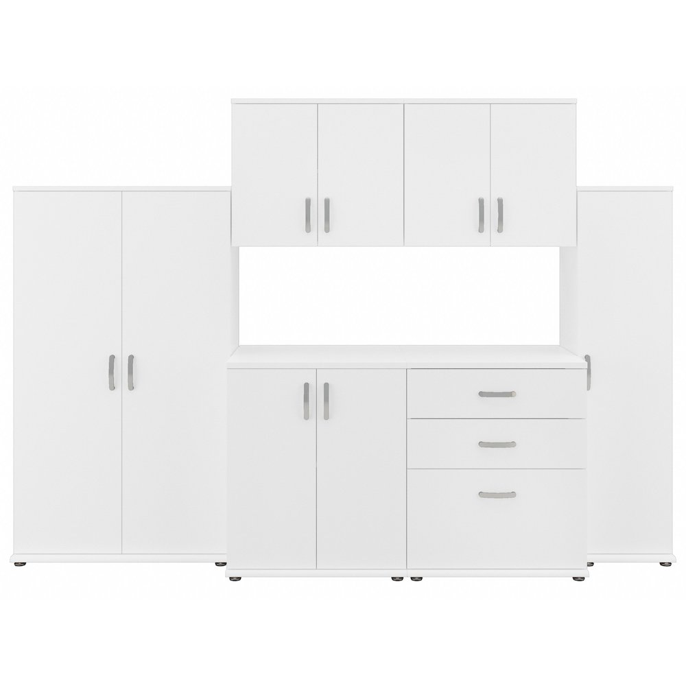 Universal 6 Piece Modular Garage Storage Set with Floor and Wall Cabinets. Picture 1