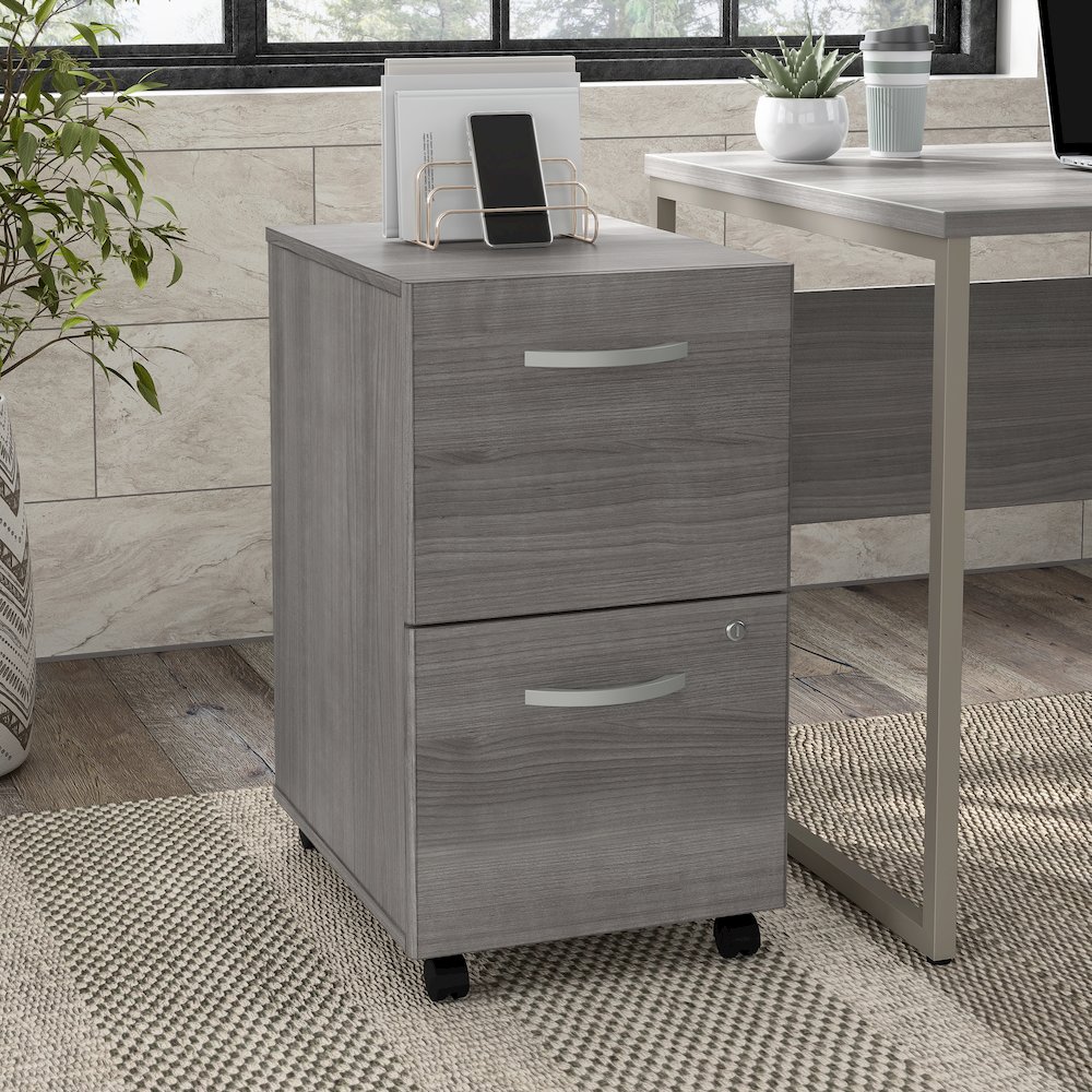 Hybrid 2 Drawer Mobile File Cabinet - Assembled. Picture 2