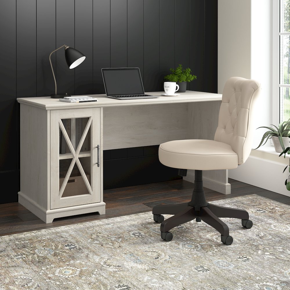 Lennox 60W Farmhouse Desk with Storage Cabinet. Picture 2