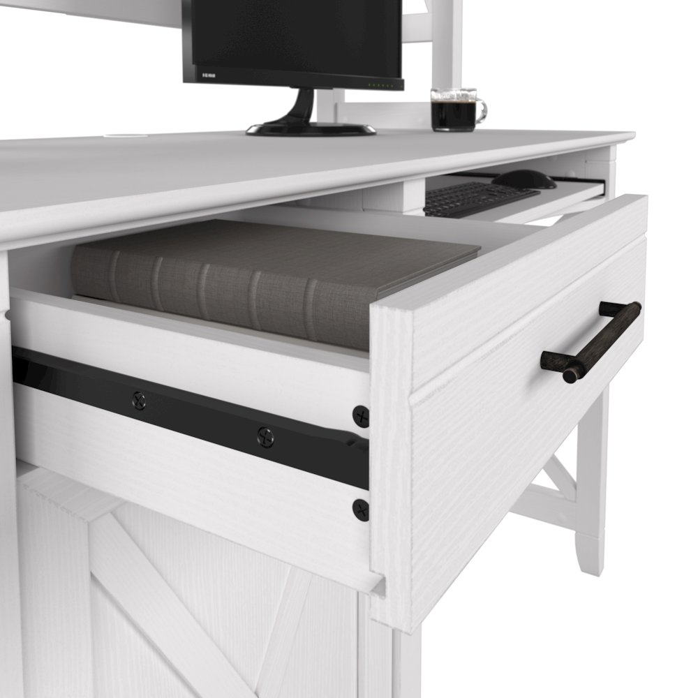 Key West 48W Small Computer Desk with Hutch. Picture 3