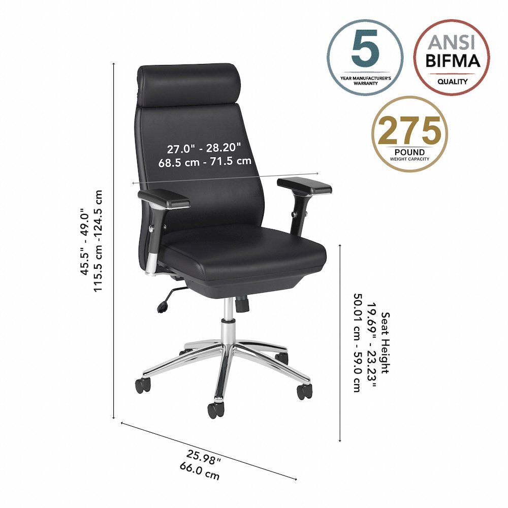 Studio C High Back Leather Executive Office Chair. Picture 10