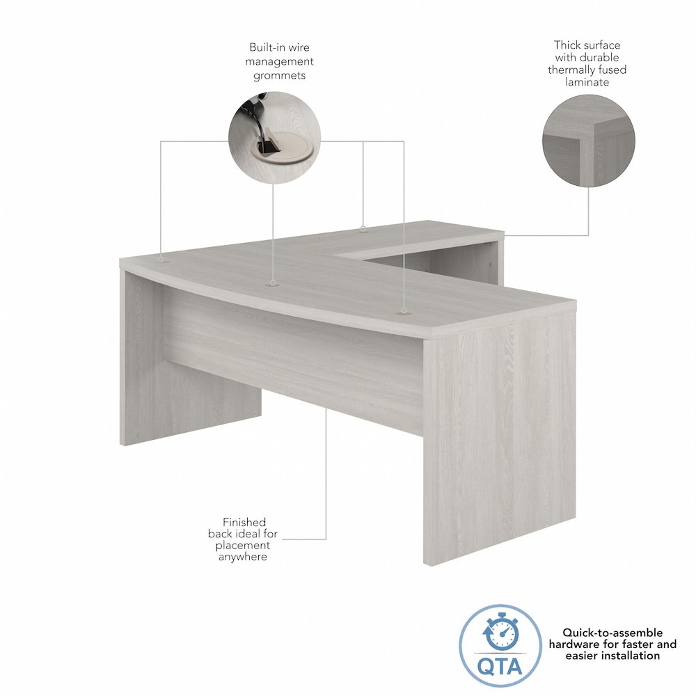 Echo 72W Bow Front L Shaped Desk. Picture 6