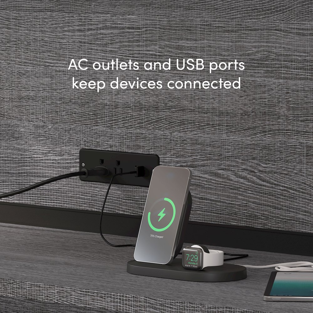 66W U or L-Shaped Executive Office Desk with Pedestal and Hutch. Picture 6