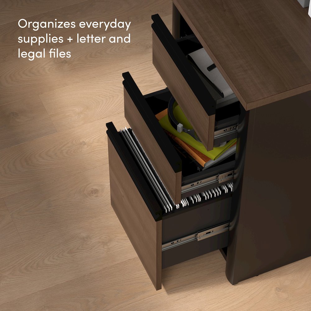 72W U-Shaped Executive Desk with Pedestal and Hutch. Picture 4