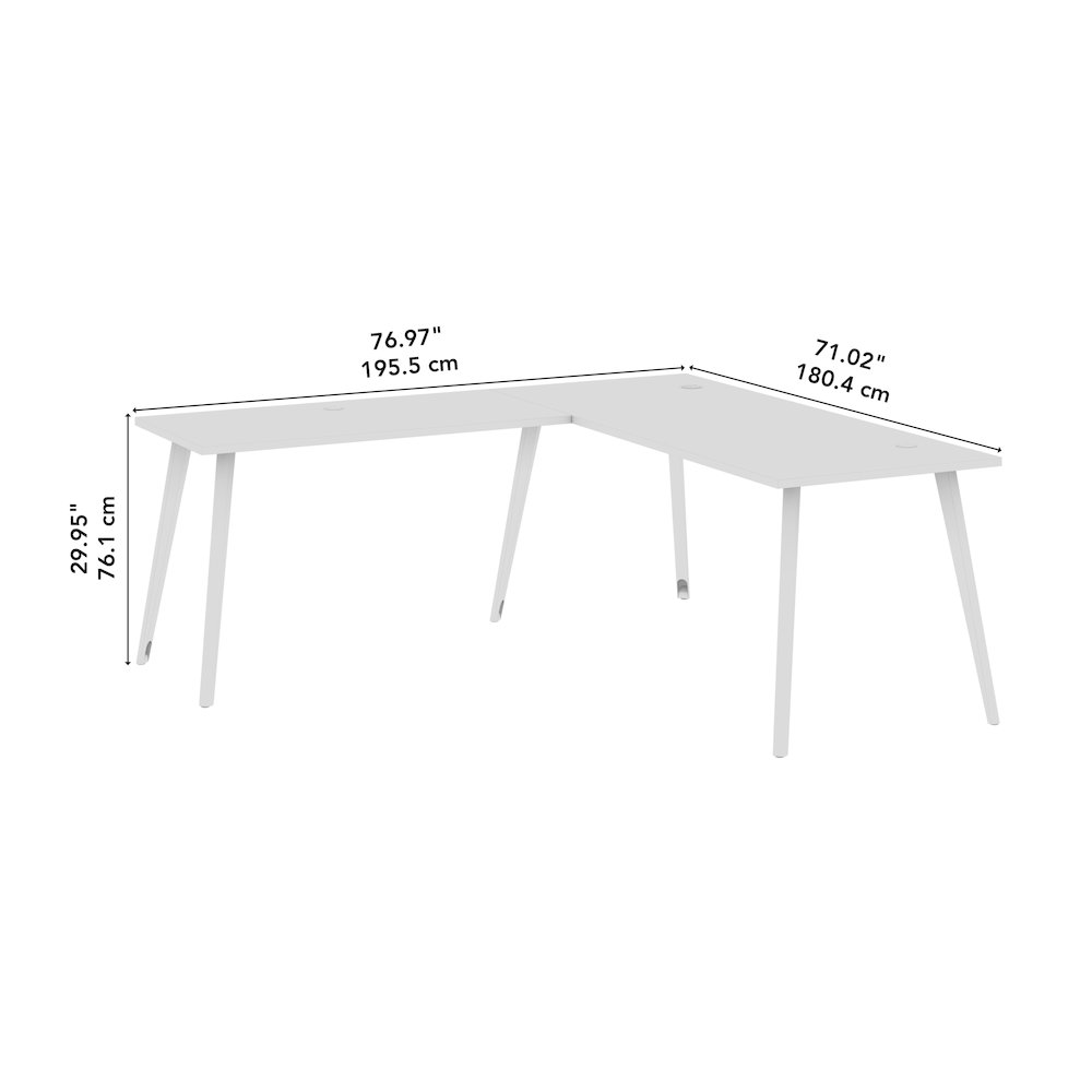 Vista 72W x 30D L Shaped Desk with Splayed Metal Legs. Picture 11