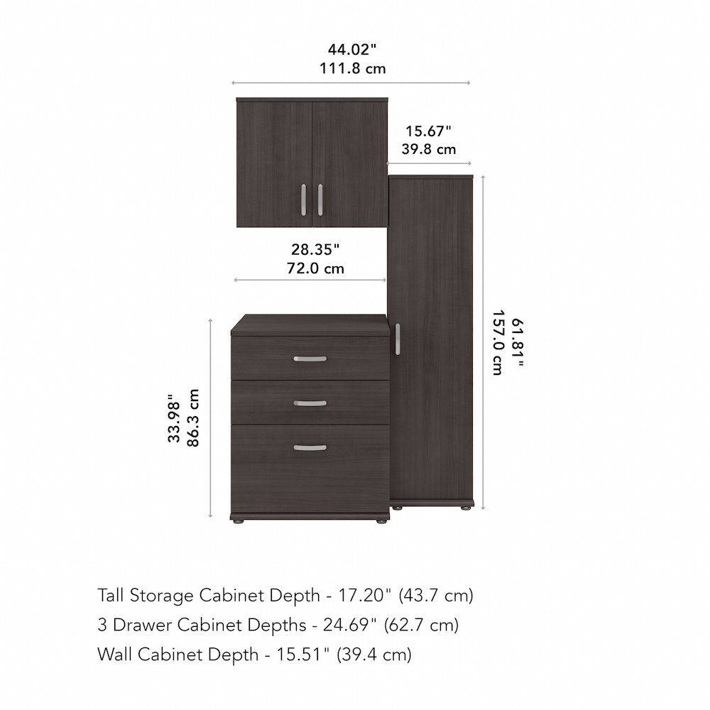 Universal 3 Piece Modular Garage Storage Set with Floor and Wall Cabinets. Picture 4