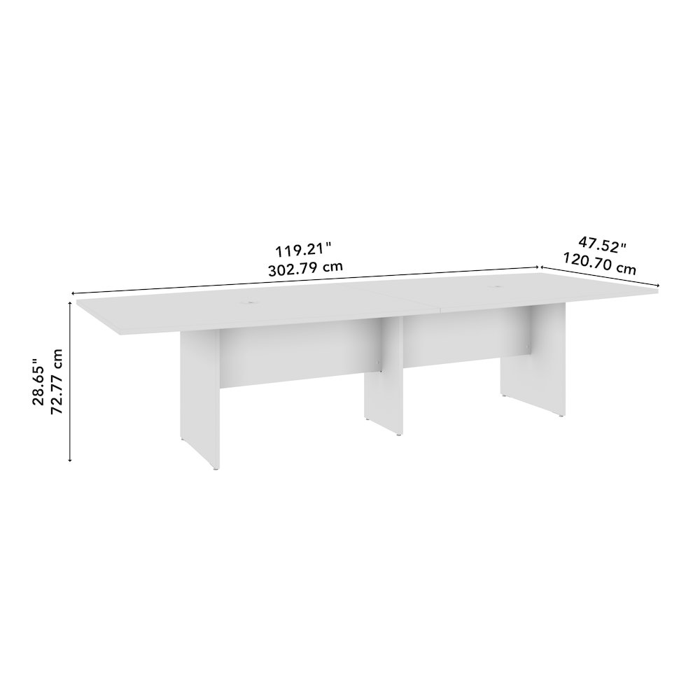 120-inch Office Conference Table with Wood Base in Natural Elm. Picture 7