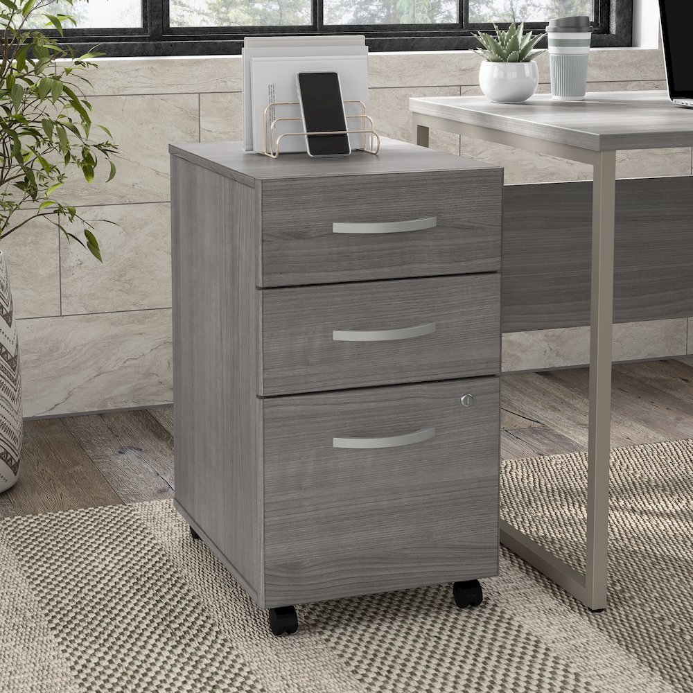 Hybrid 3 Drawer Mobile File Cabinet - Assembled. Picture 2