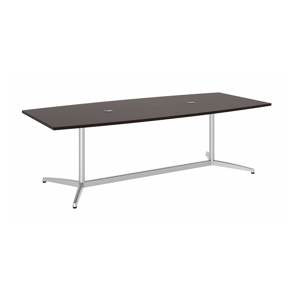 96W x 42D Boat Shaped Conference Table with Metal Base. Picture 1