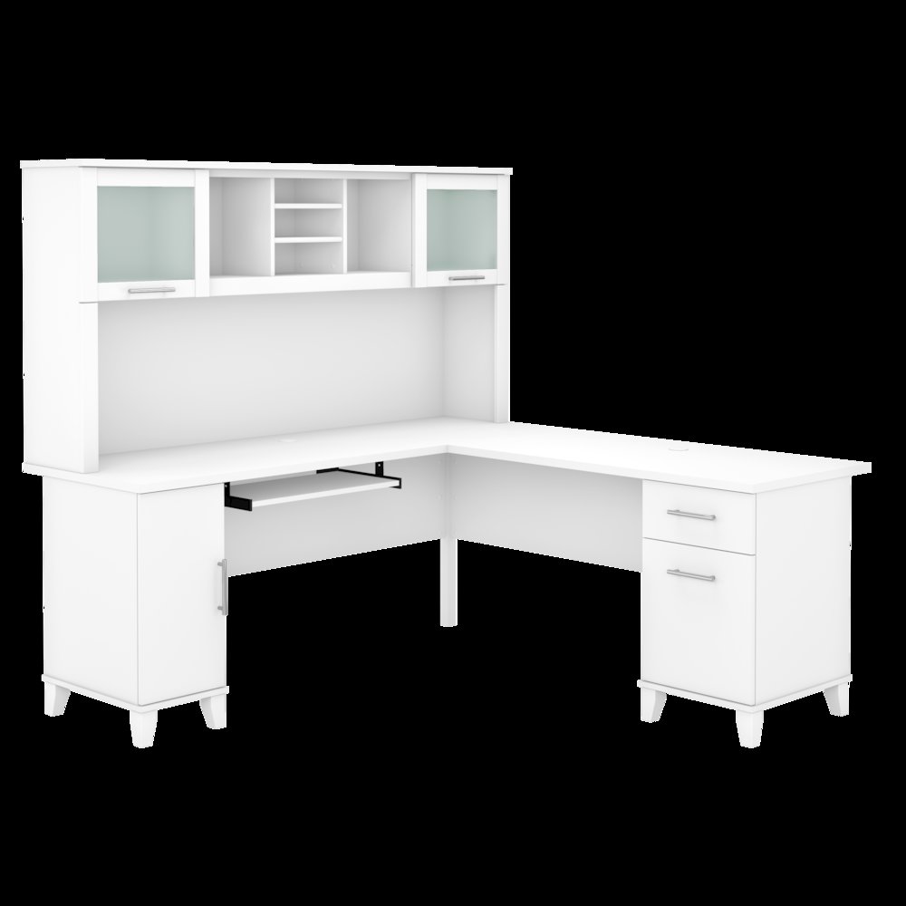 Somerset 72W L Shaped Desk with Hutch. Picture 1