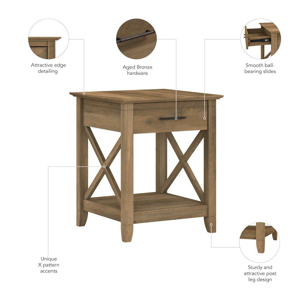 Key West End Table with Storage. Picture 7