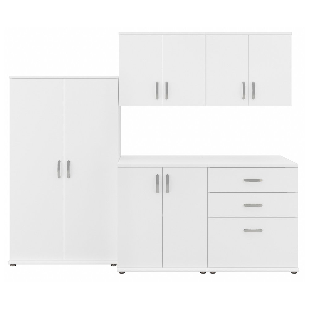 Universal 5 Piece Modular Garage Storage Set with Floor and Wall Cabinets. Picture 1
