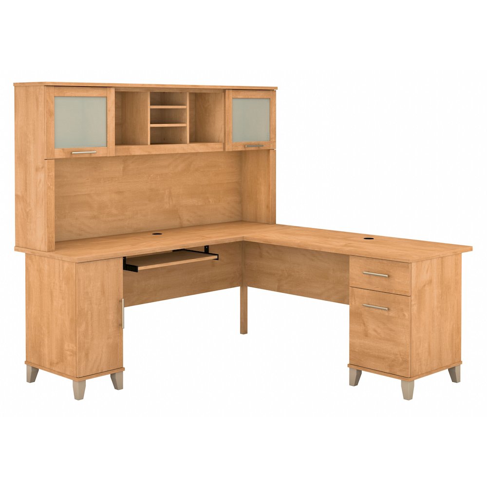 Somerset 72W L Shaped Desk with Hutch. Picture 1