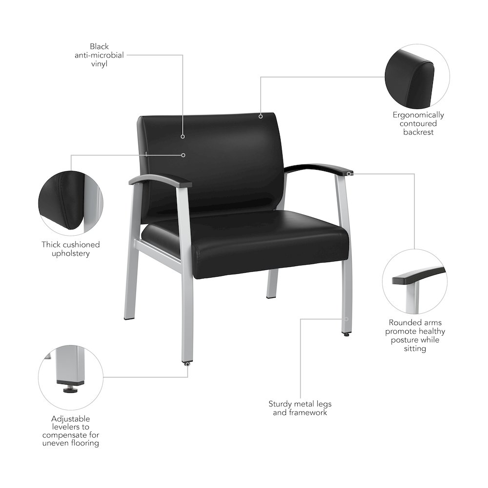 Arrive Bariatric Waiting Room Guest Chair with Arms. Picture 8