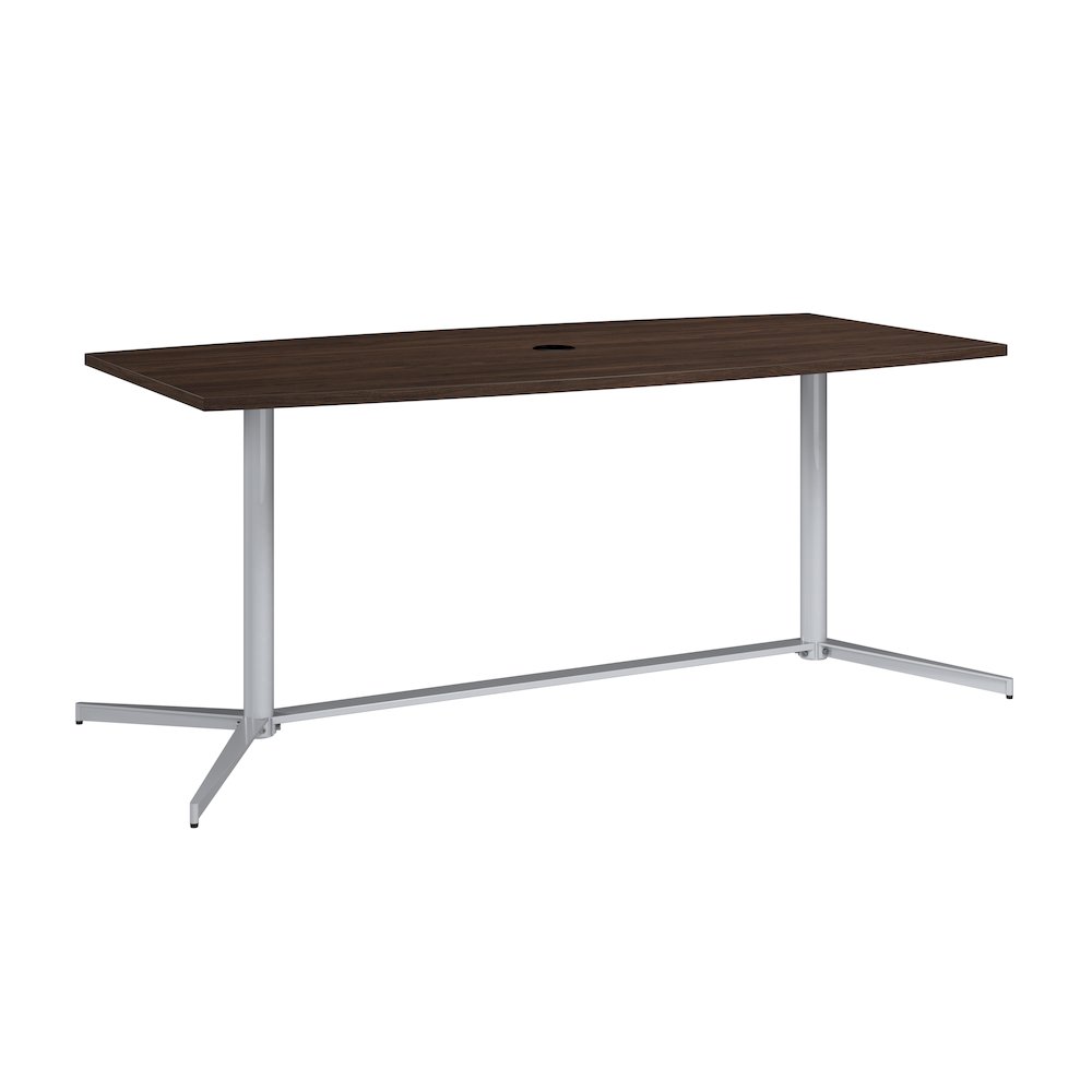 72-inch Office Conference Table with Metal Base in Black Walnut. Picture 1