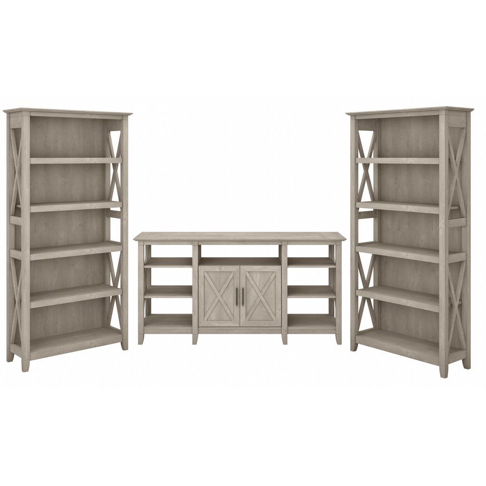 Key West Tall TV Stand with Set of 2 Bookcases. Picture 1
