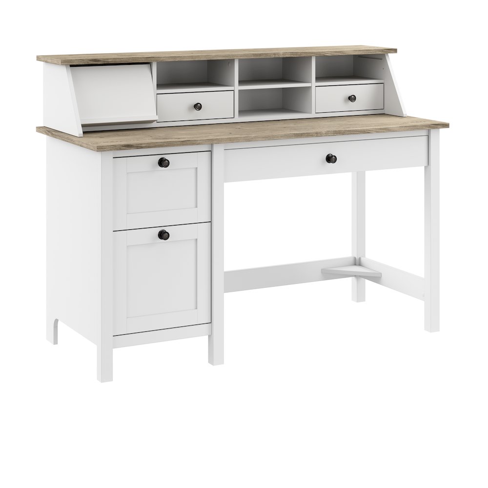 Mayfield 54W Computer Desk with Drawers and Desktop Organizer. Picture 1