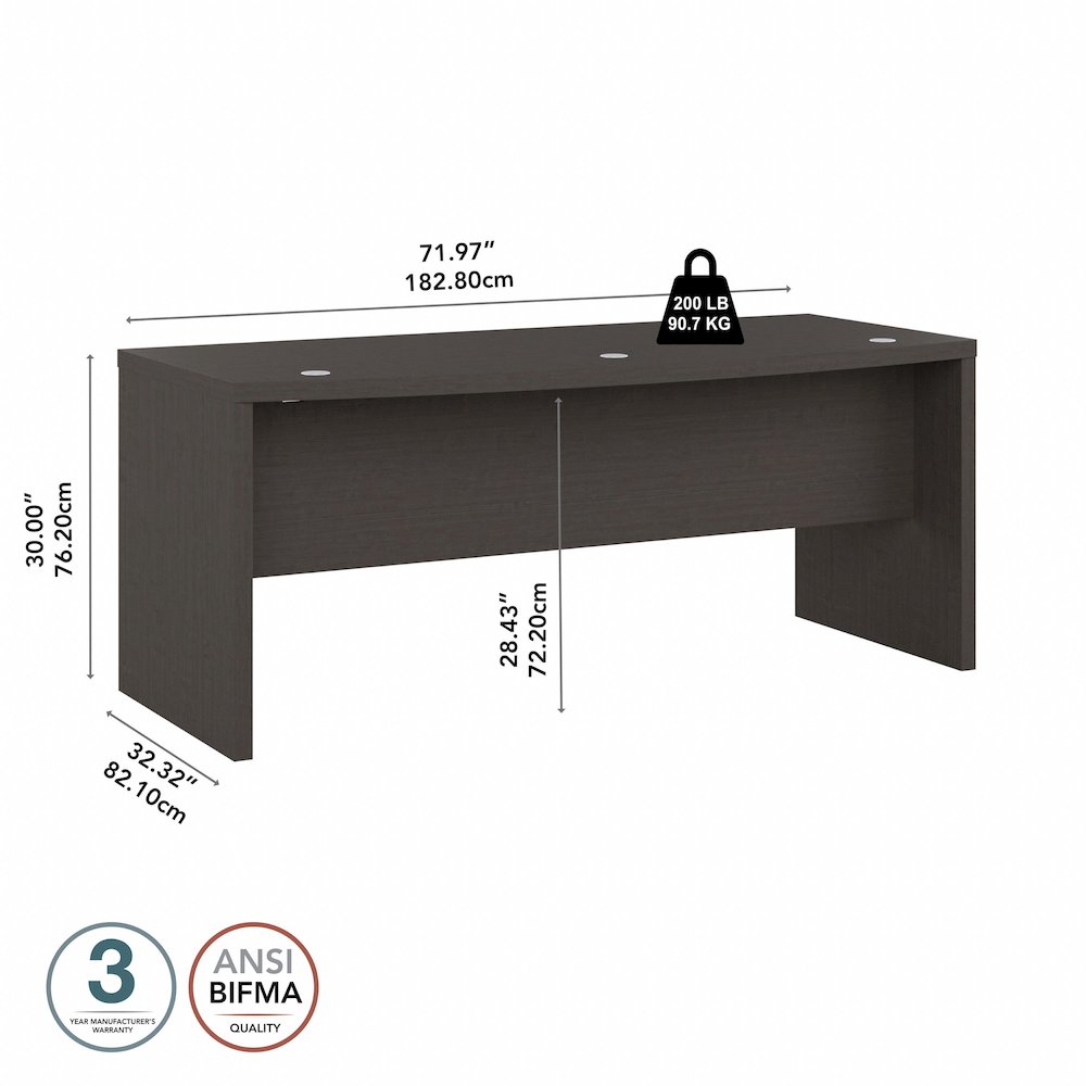 Echo 72W Bow Front Desk. Picture 7