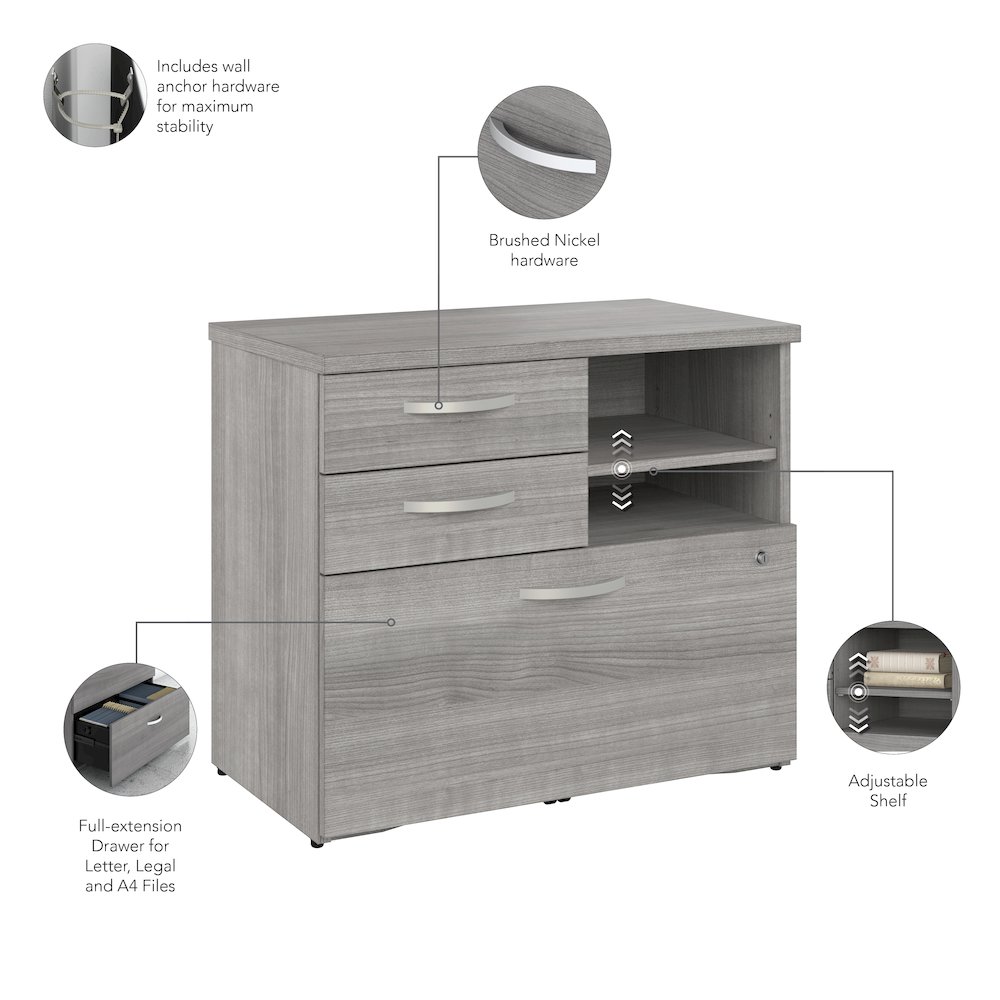 Studio A Office Storage Cabinet with Drawers and Shelves. Picture 6