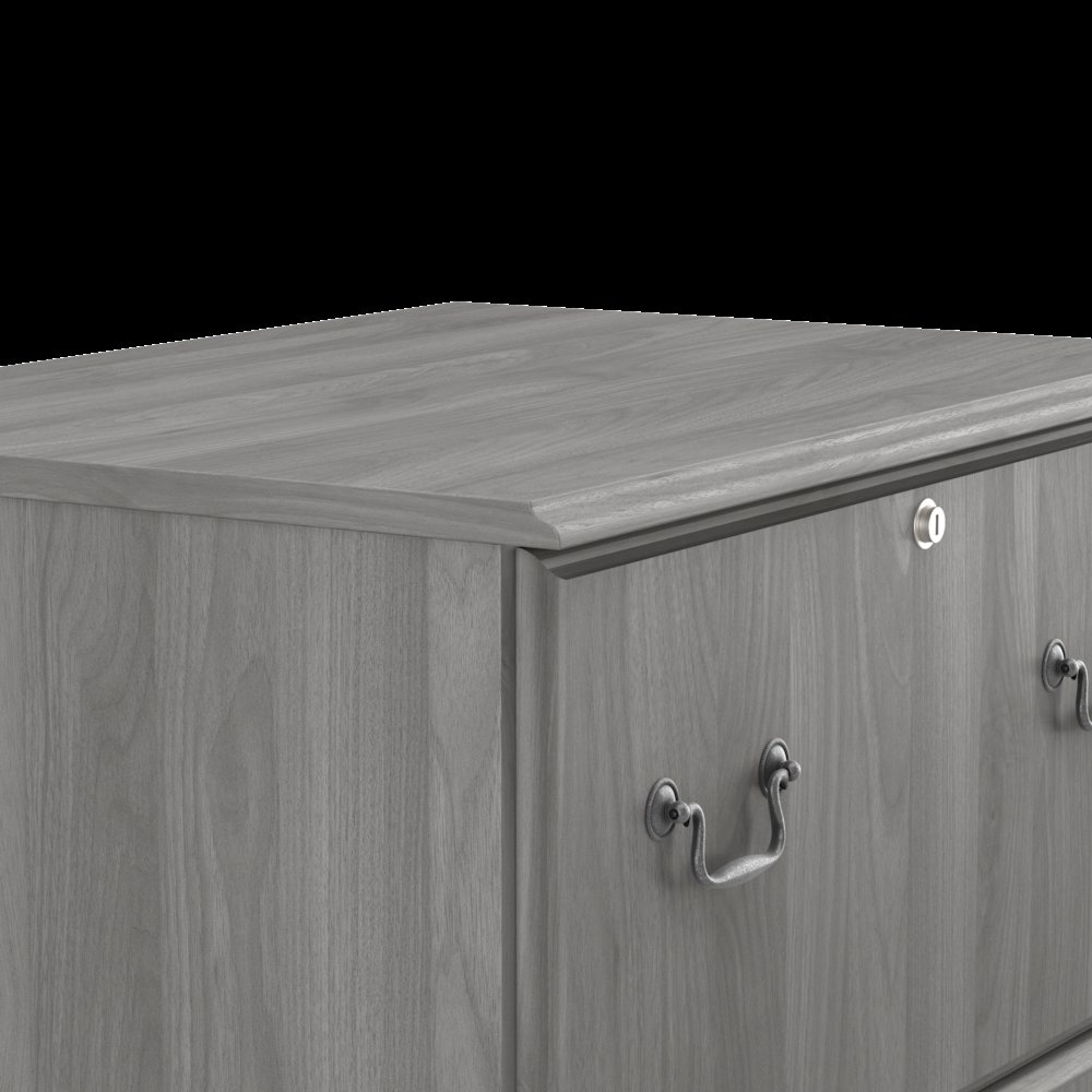 Saratoga L Shaped Computer Desk with File Cabinet and Bookcase Set. Picture 6