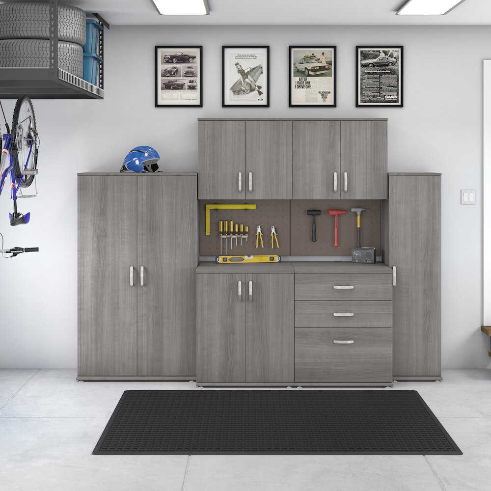 Universal 6 Piece Modular Garage Storage Set with Floor and Wall Cabinets. Picture 2