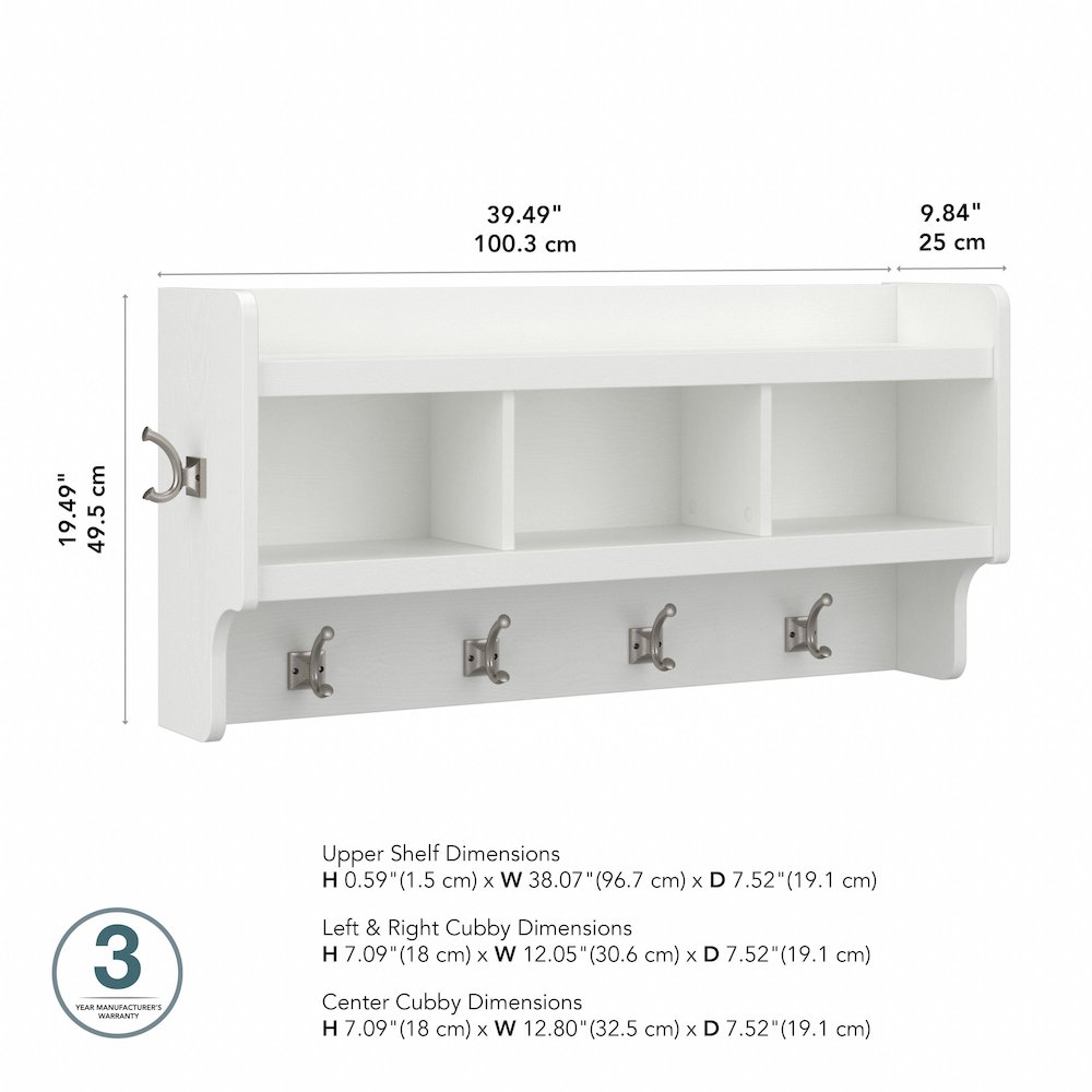 Woodland 40W Wall Mounted Coat Rack with Shelf. Picture 8