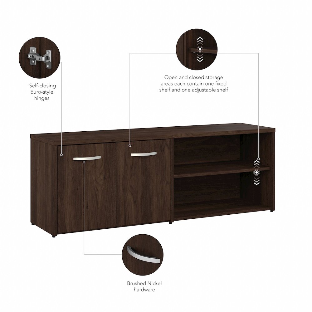 Hybrid Low Storage Cabinet with Doors and Shelves. Picture 7