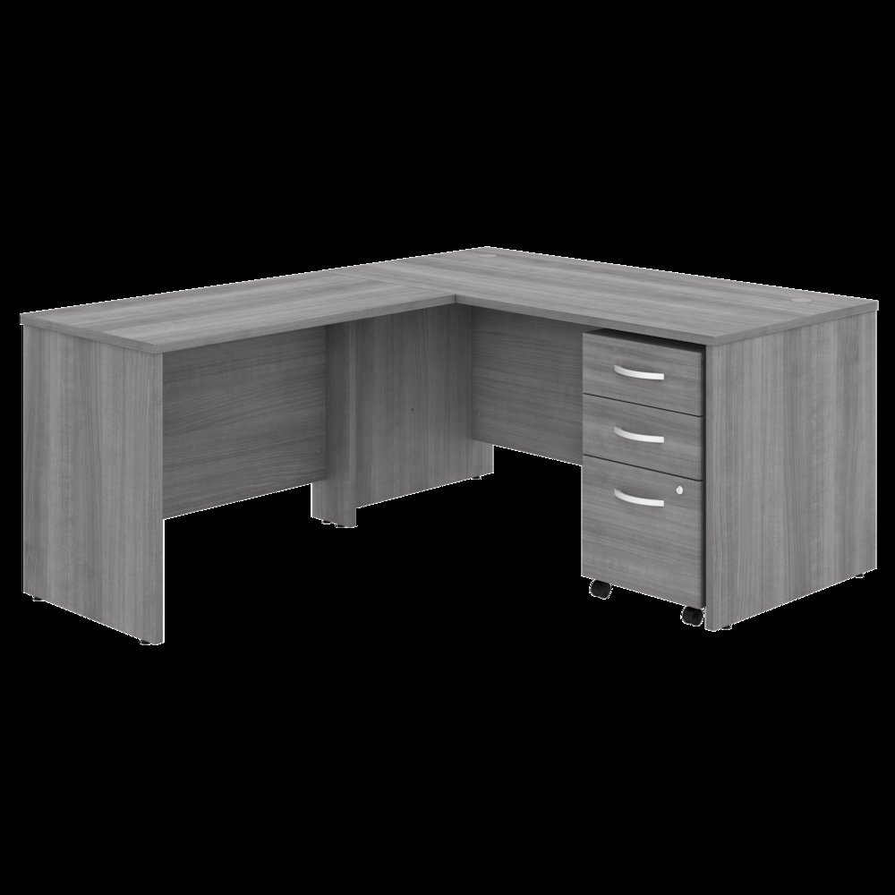 Studio C 60W x 30D L Shaped Desk with Mobile File Cabinet and 42W Return. Picture 1