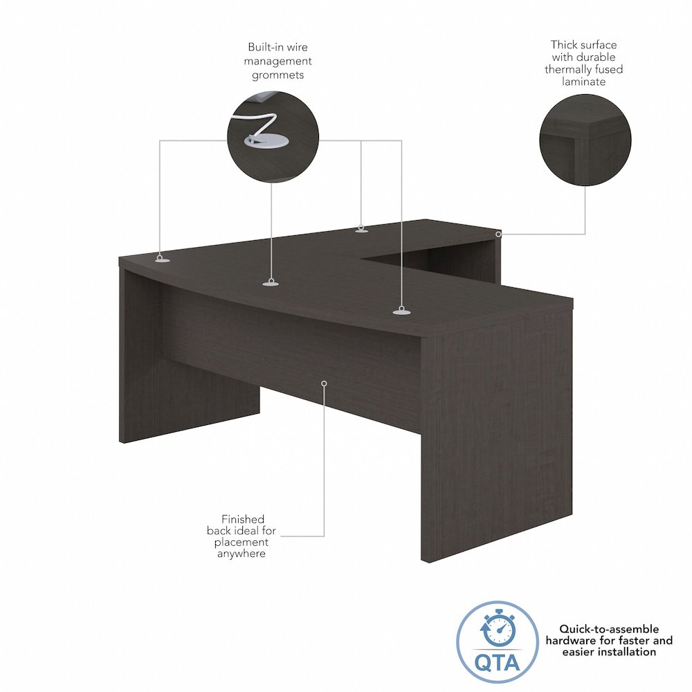 Echo 72W Bow Front L Shaped Desk. Picture 6