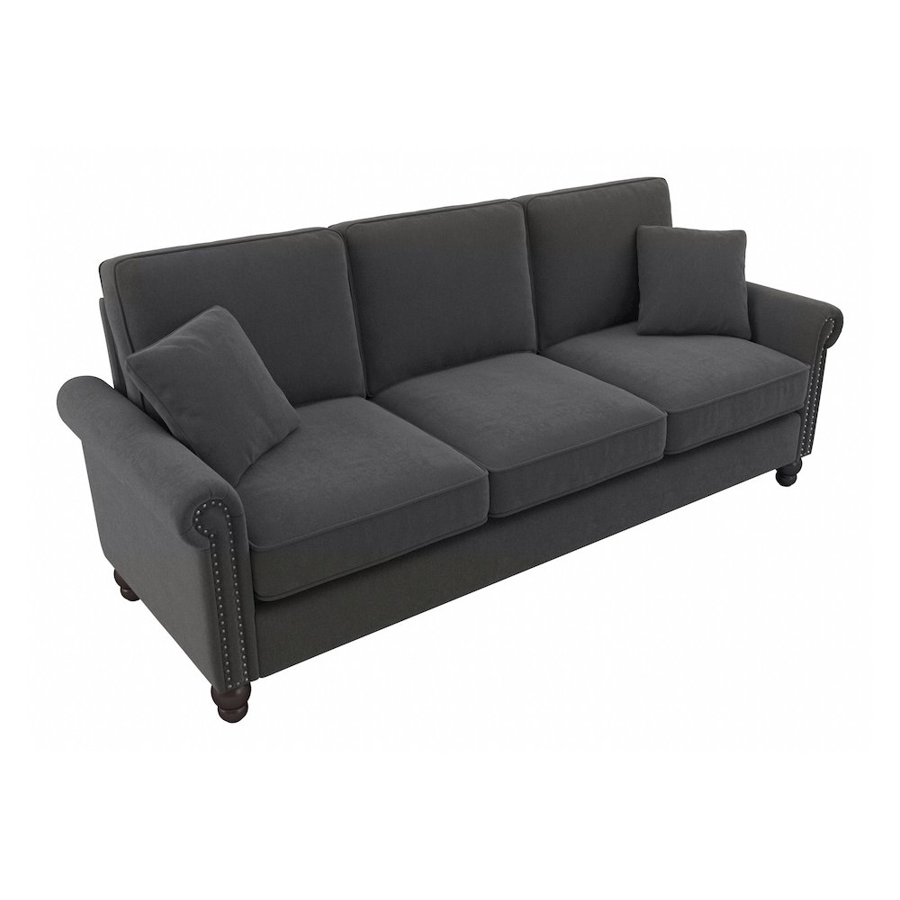 Coventry 85W Sofa in Charcoal Gray Herringbone. Picture 1