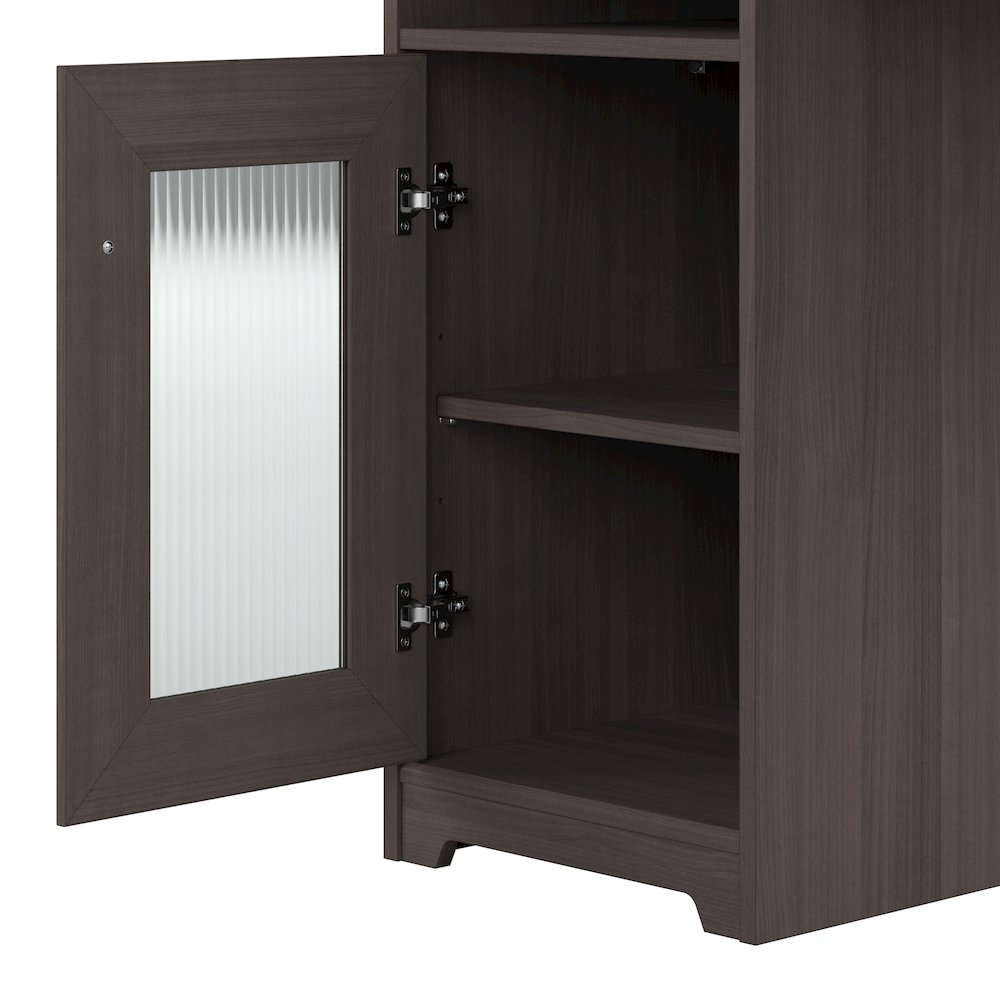 Cabot 60W L Shaped Computer Desk with Hutch, File Cabinet and Bookcase. Picture 3