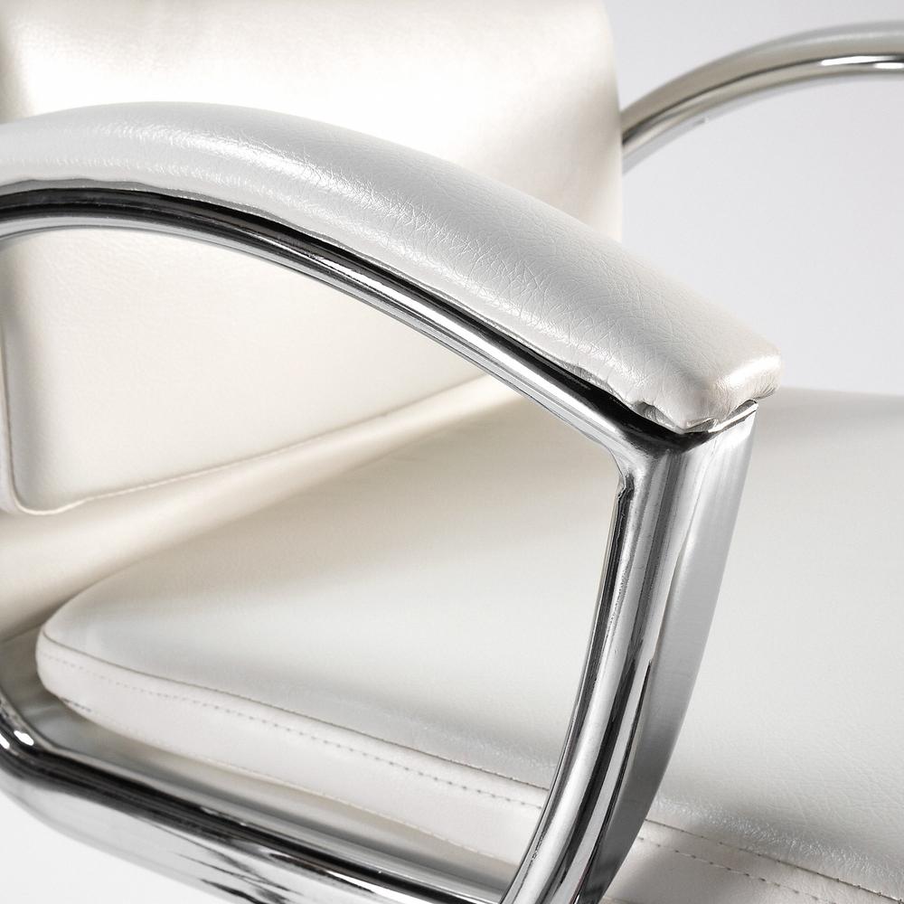 Echo High Back Leather Executive Chair in White. Picture 2