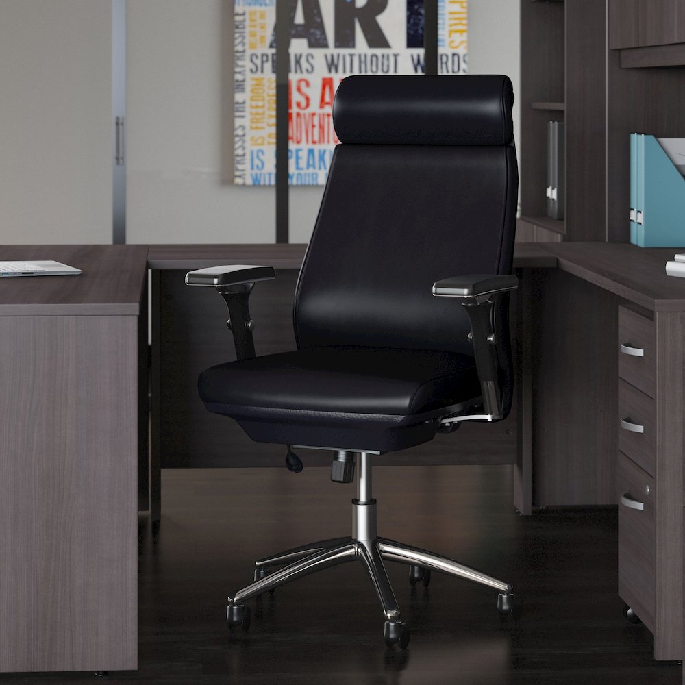 Studio C High Back Leather Executive Office Chair. Picture 2