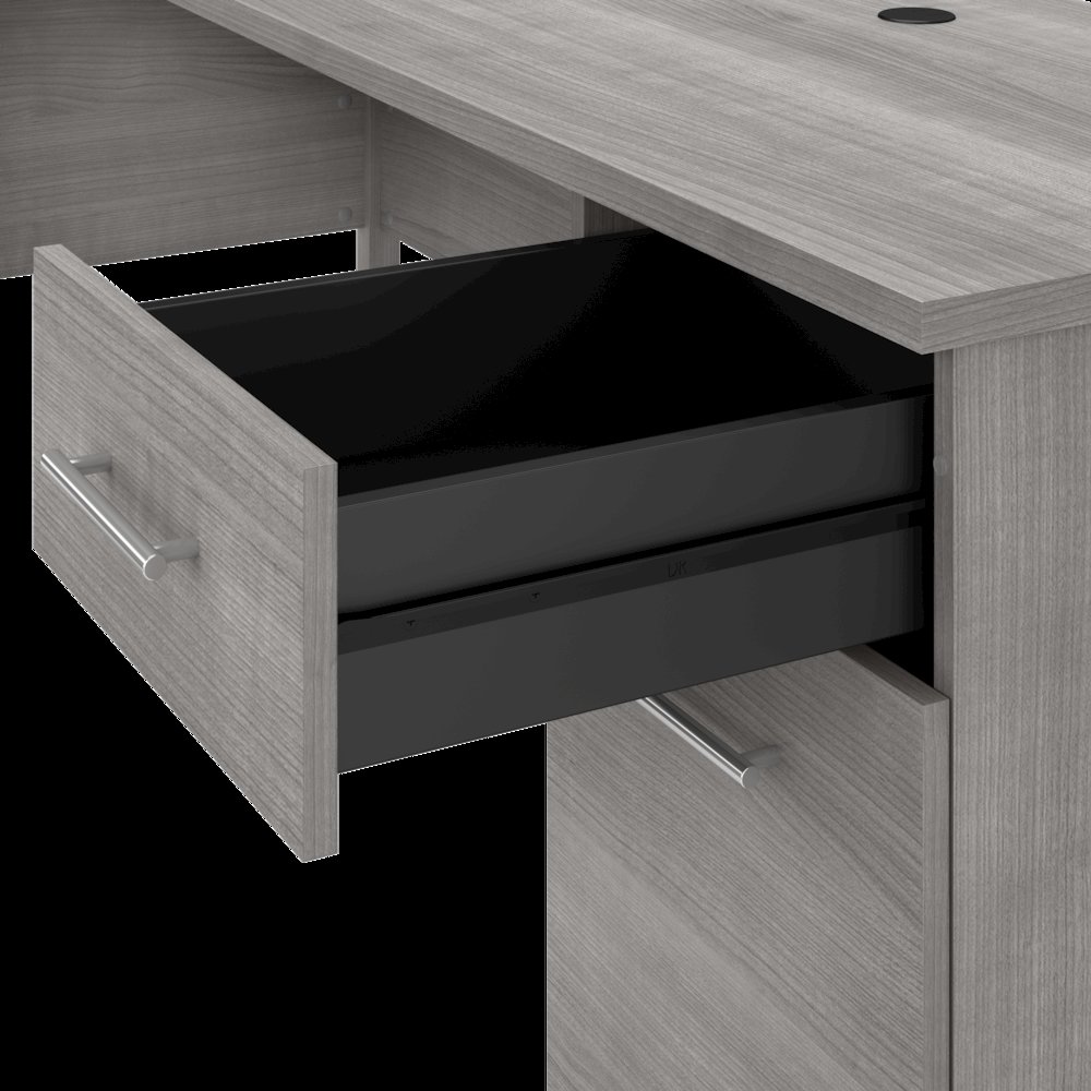 Somerset 72W L Shaped Desk with Hutch and 5 Shelf Bookcase. Picture 3