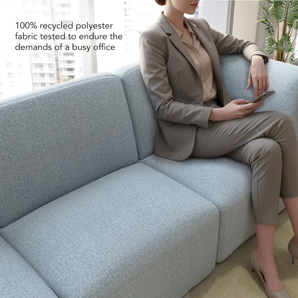 Assemble Modular 4 Seater Sectional Lounge Sofa in Mist Fabric. Picture 5