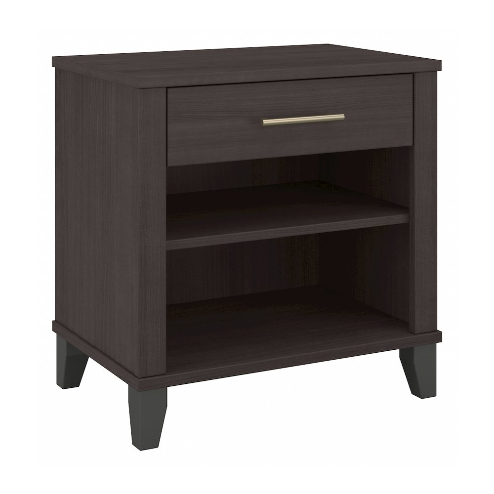 Somerset Nightstand with Drawer and Shelves. Picture 1