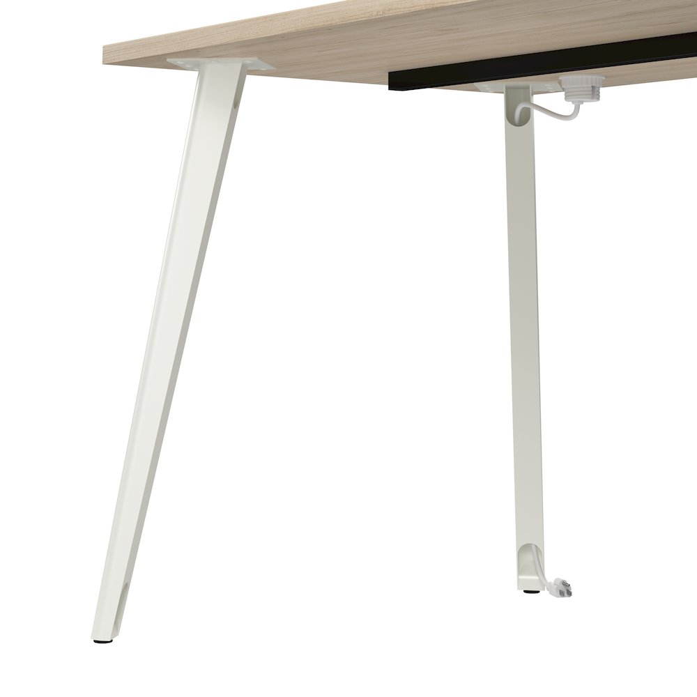 Vista 60W L Shaped Desk with Metal Legs, Low Storage Cabinet, and Wardrobe. Picture 10