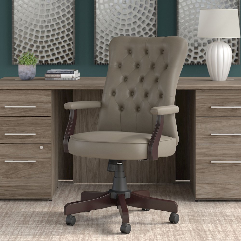 Arden Lane High Back Tufted Office Chair with Arms. Picture 2