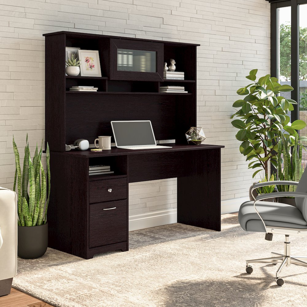 Cabot 60W Computer Desk with Hutch. Picture 2