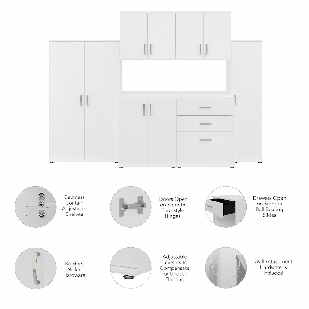 Universal 6 Piece Modular Garage Storage Set with Floor and Wall Cabinets. Picture 3