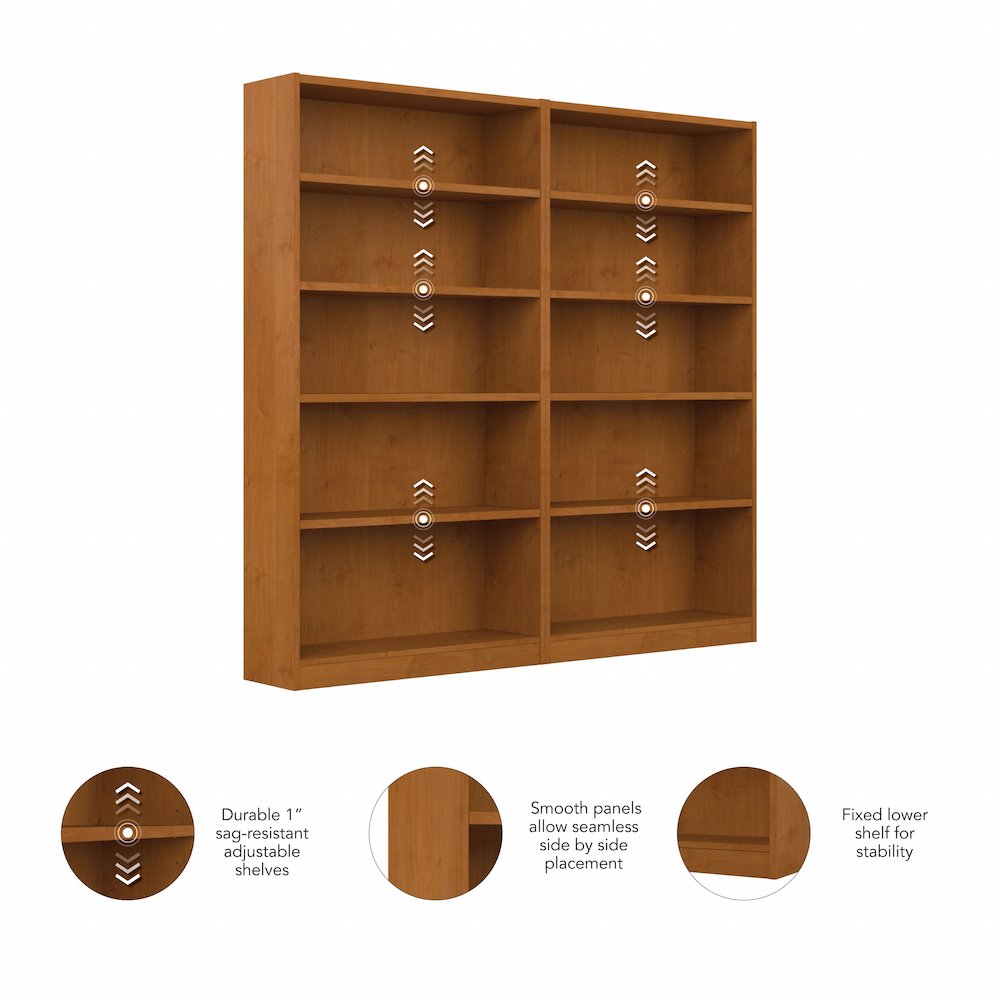 Universal Tall 5 Shelf Bookcase - Set of 2. Picture 6