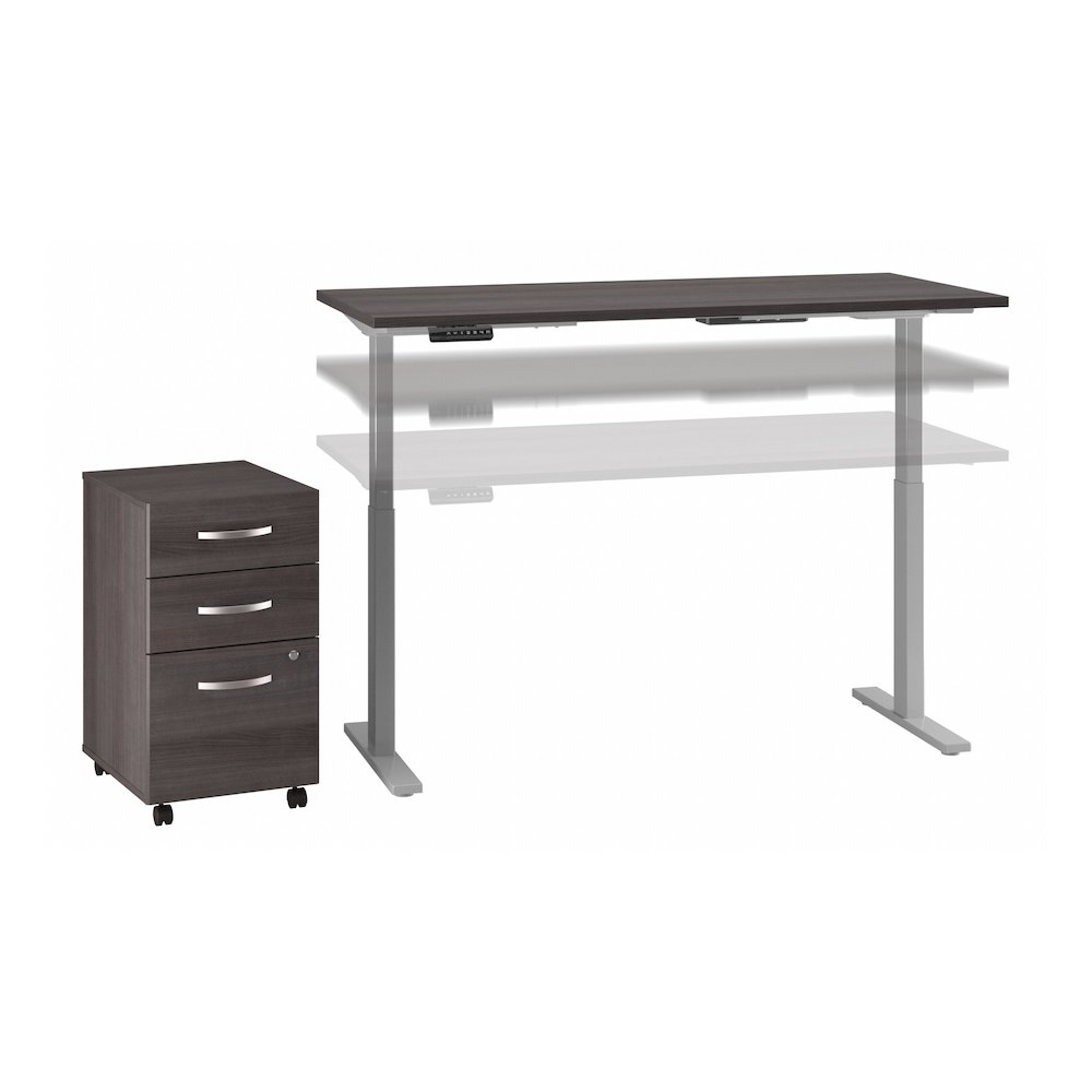Move 60 Series by 60W x 30D Height Adjustable Standing Desk with Storage. Picture 1