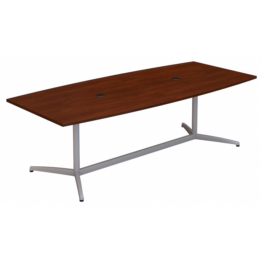 120W x 48D Boat Shaped Conference Table with Metal Base. Picture 1