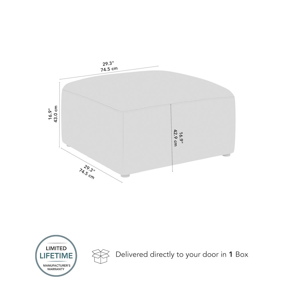 Assemble Modular Lounge Ottoman in Oat Fabric. Picture 8
