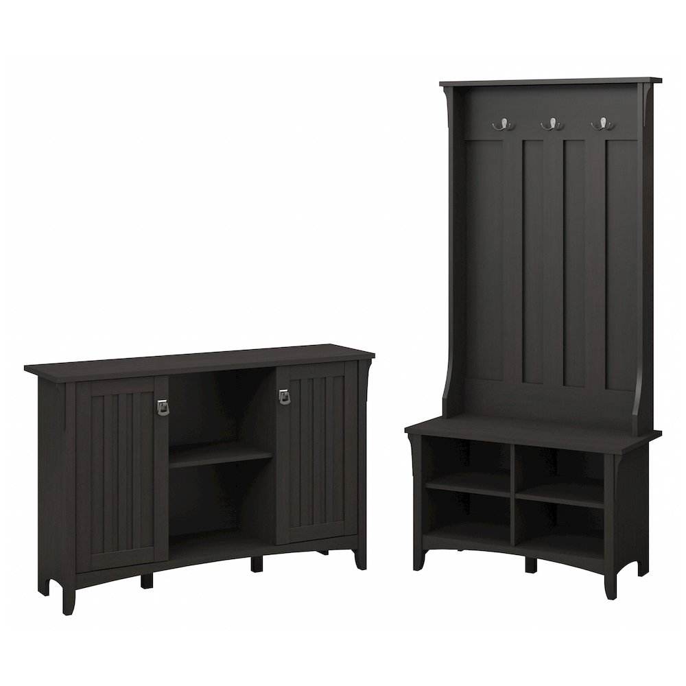 Salinas Entryway Storage Set with Hall Tree, Shoe Bench and Accent Cabinet. Picture 1