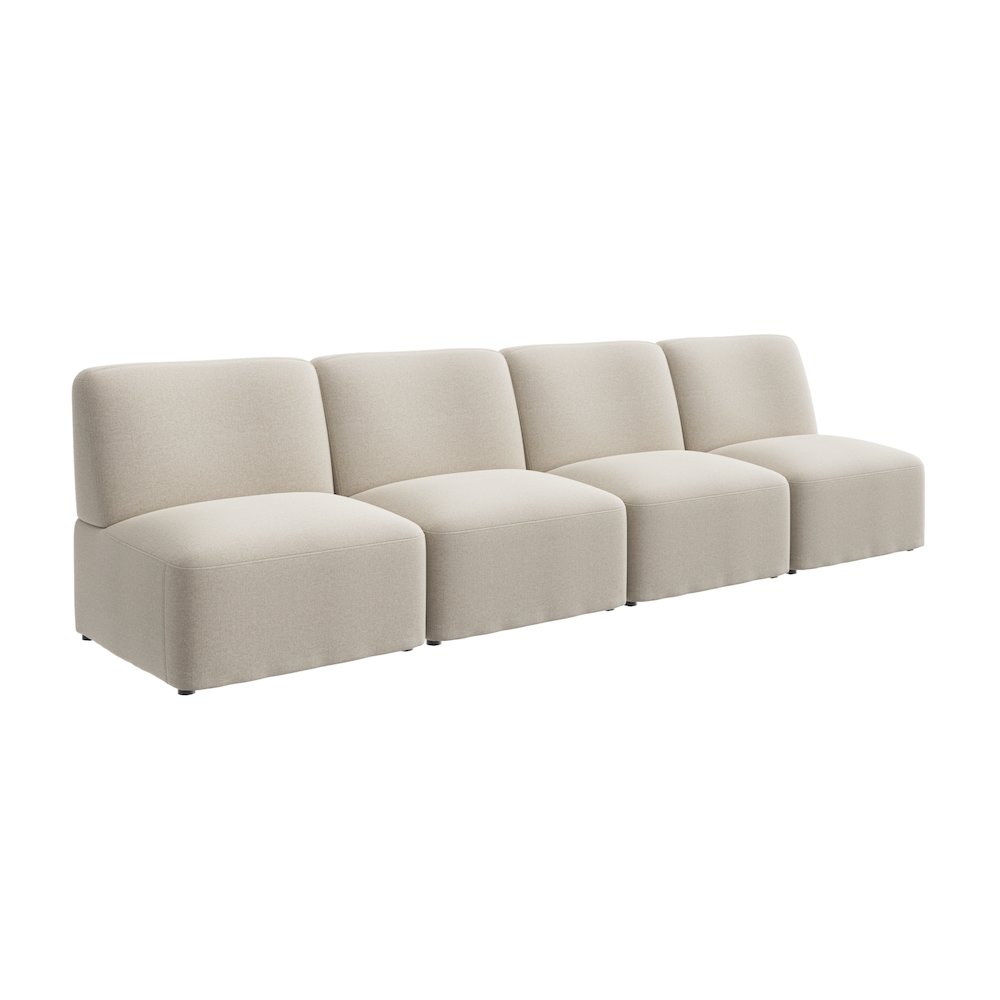 Assemble Modular 4 Seater Sectional Lounge Sofa in Oat Fabric. Picture 1