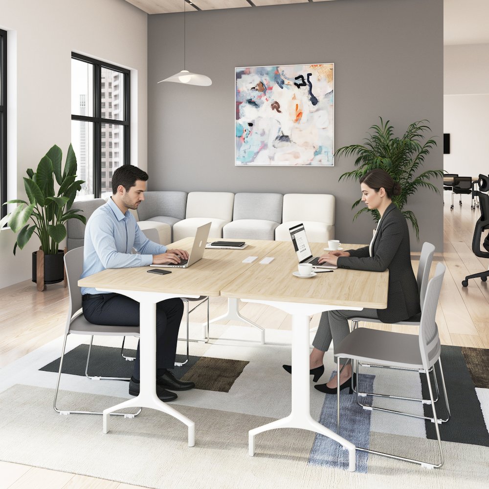 Synergy 72-inch Rectangle Modular Office Conference Table in Natural Elm. Picture 3