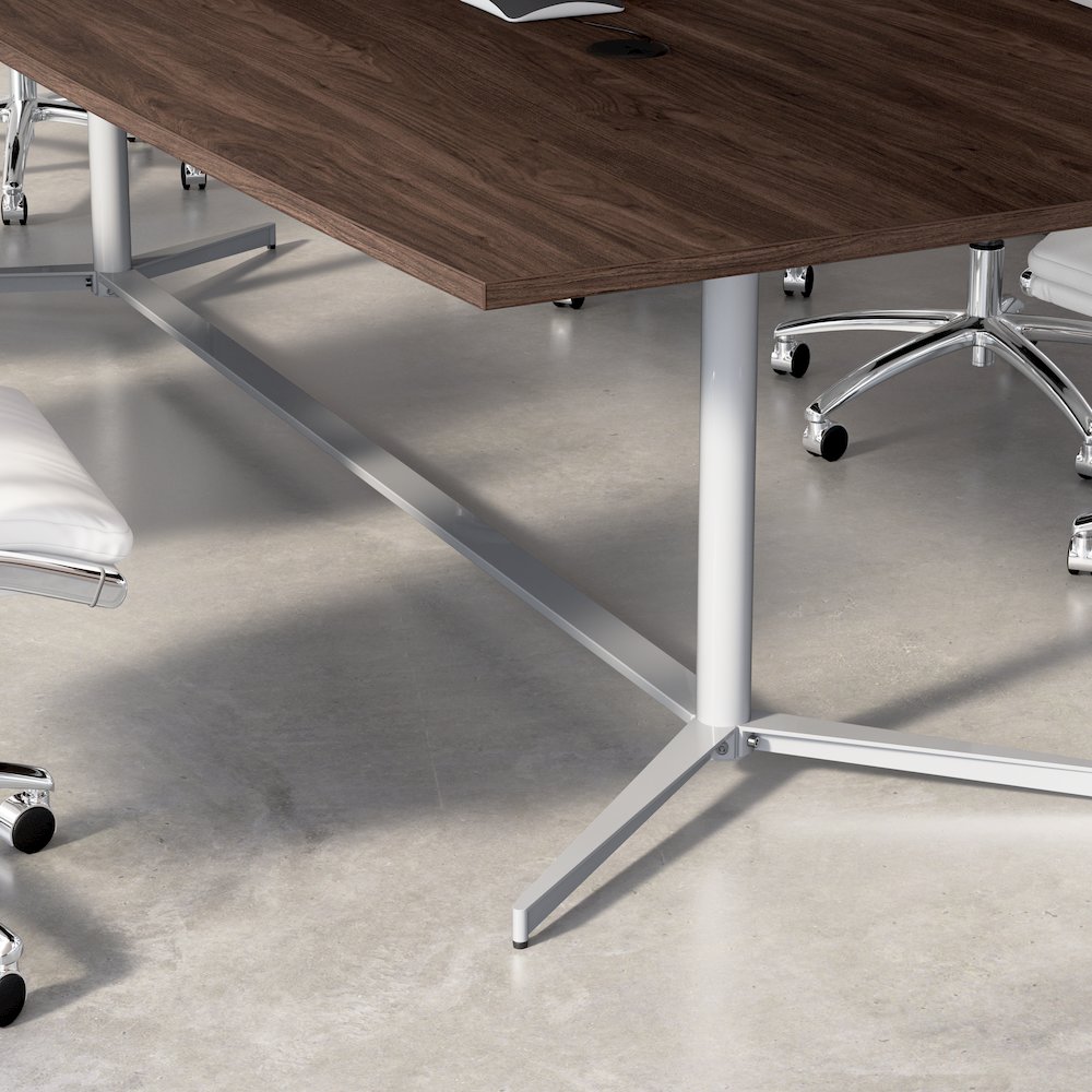 72-inch Office Conference Table with Metal Base in Black Walnut. Picture 4